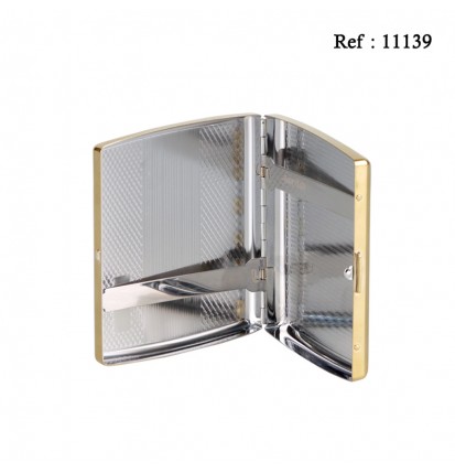 cigarette case metal stripes/rhombs gold fo 20 cigarettes