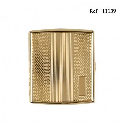 cigarette case metal stripes/rhombs gold fo 20 cigarettes