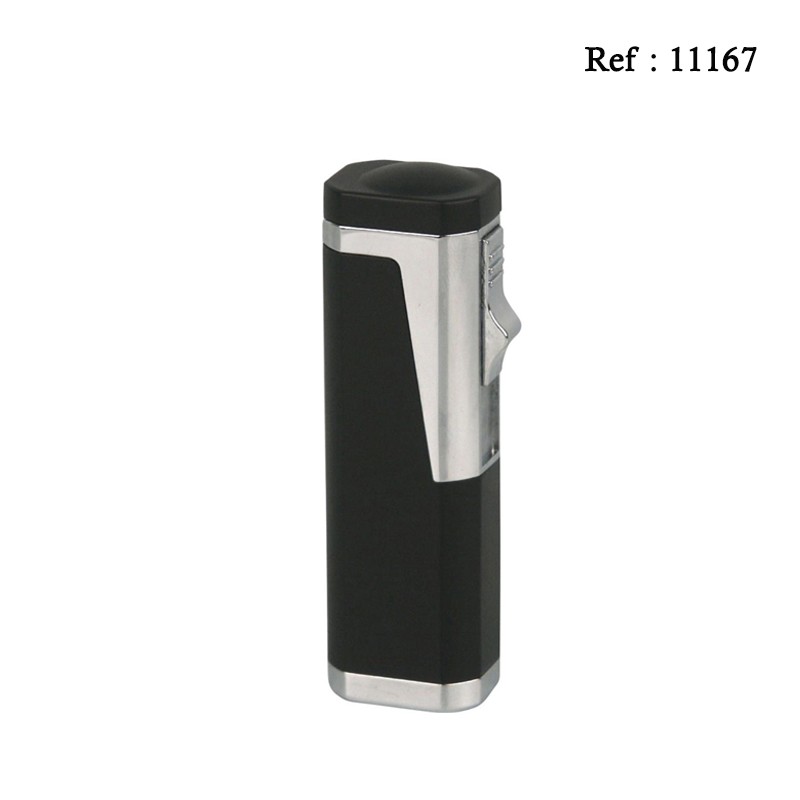 Sky cigar 3 jet flame lighter Chrom/Balck with puncher