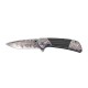 Knife THIRD Steel 3D Damascus Grey/Black 11.5cm, Stainless steel