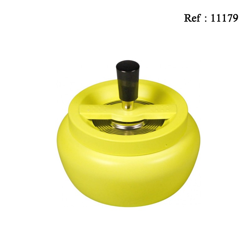 spinning ashtray bellied neon yellow Ø 13 cm