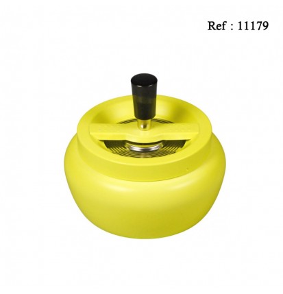 Cendrier poussoir Jaune Fluo Mat Ø 13 cm