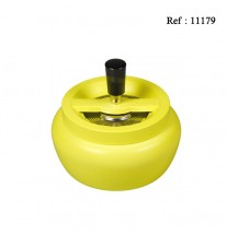 Cendrier poussoir Jaune Fluo Mat Ø 13 cm