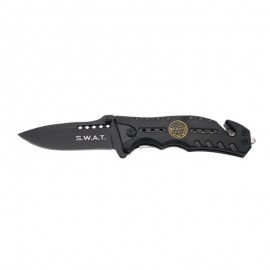 Knife THIRD S.W.A.T ABS Black 12cm, Stainless Steel + Case