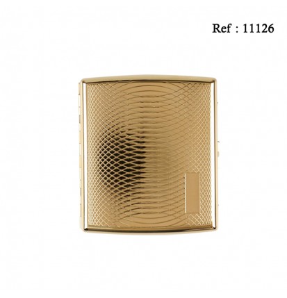 Cigarette case metal gold with panel for 20 pcs in box