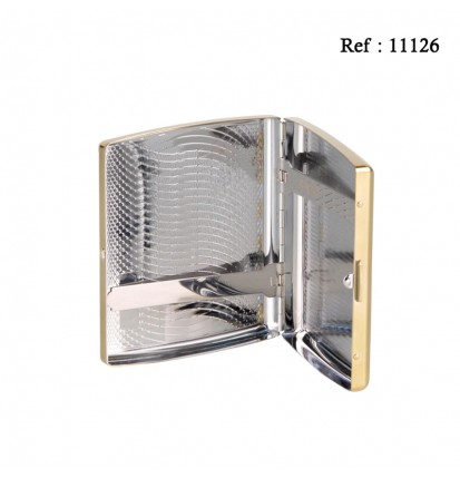 Cigarette case metal gold with panel for 20 pcs in box