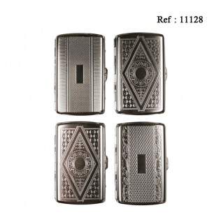 Metal cigarette case chrome for 20 pcs assorted per 6 pcs