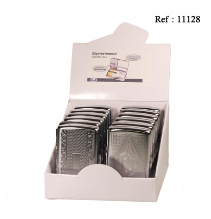 Metal cigarette case chrome for 20 pcs assorted per 6 pcs