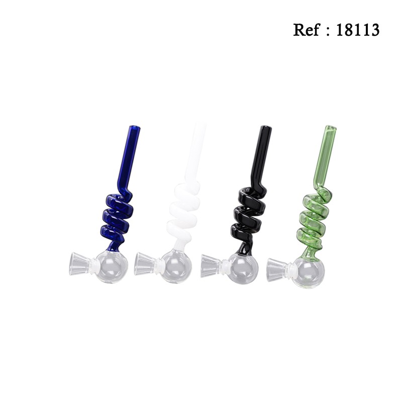 glass pipe twist spiral assorted per 12 pcs