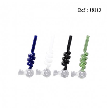 glass pipe twist spiral assorted per 12 pcs