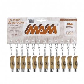 M.A.M key-ring knives Beechwood, 5.5cm stainless steel blade