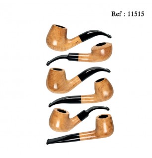 pipe Jean Claude natural polish assorted, acrylic mouthpiece per 6 pc