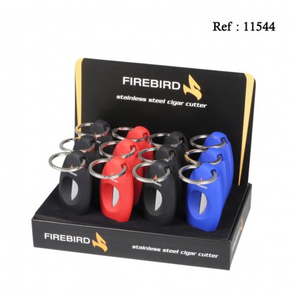 Firebird cigar cutter V cut 3 colors assorted per 12 pcs