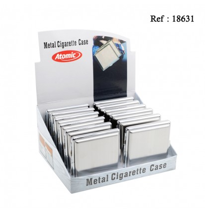 cigareetes case silver satin per 12 pcs