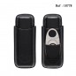 cigar case myon 2 pcs black leather withy cutter