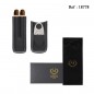 cigar case myon 2 pcs black leather withy cutter