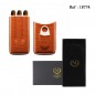 Myon 3 pcs cigar case with cigar cutter brown leather