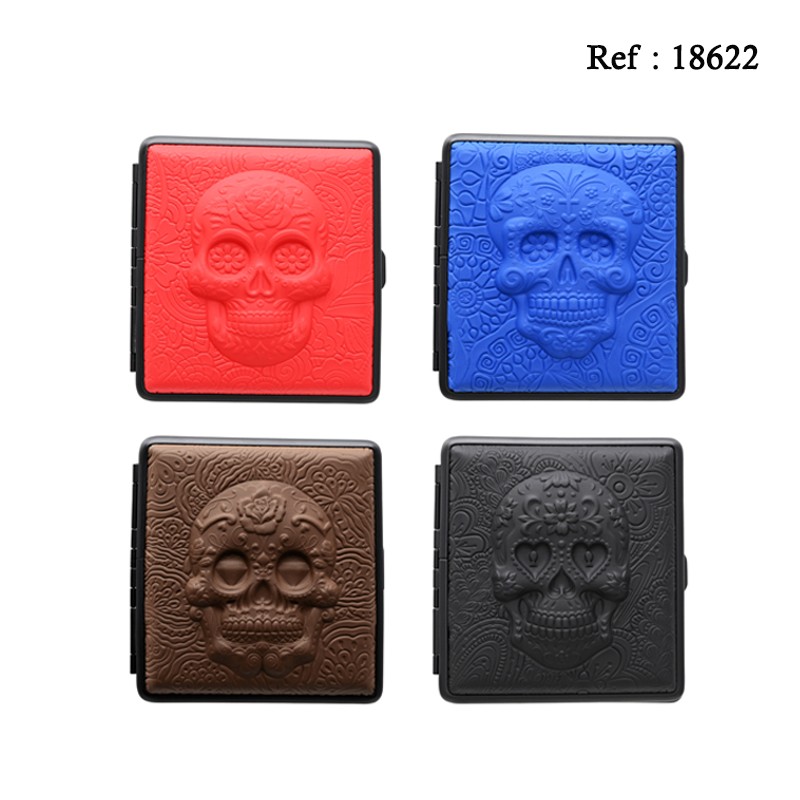 cigarette case La Catrina 4 colors assorted per 6 pcs