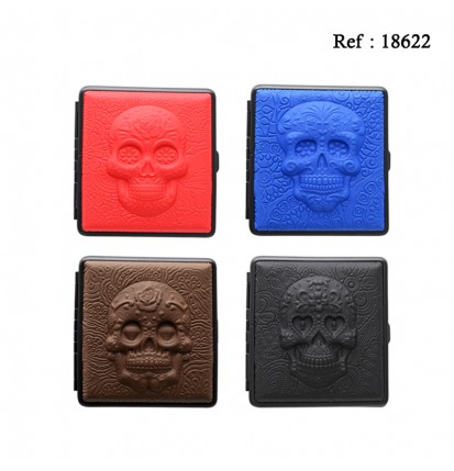 cigarette case La Catrina 4 colors assorted per 6 pcs