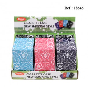 metal cigarette box glowers assorted per 12 pcs