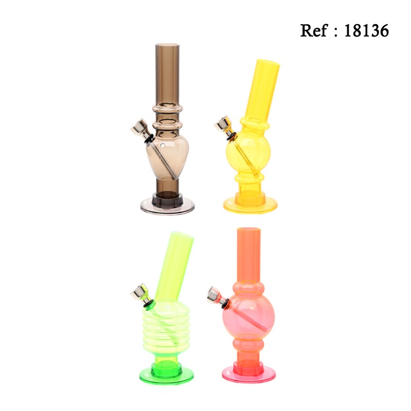 mini bong 15 cm plastic assorted per 12 pcs