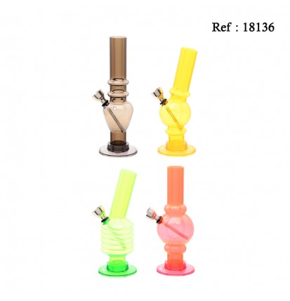 mini bong 15 cm plastic assorted per 12 pcs