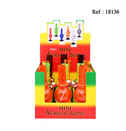 mini bong 15 cm plastic assorted per 12 pcs