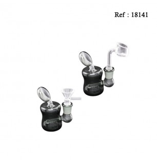 Set Mini Bang Noir en verre, pour huile et herbes