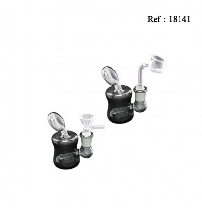 Set Mini Bang Noir en verre, pour huile et herbes