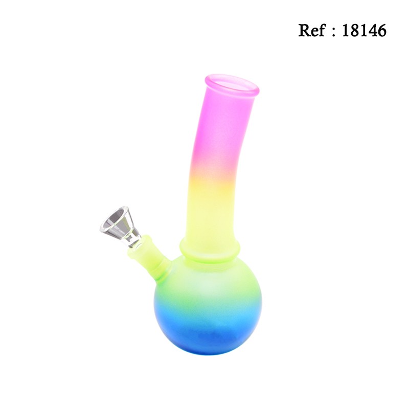 glass bong 20 cm, 3.5 mm, frosty rainbow