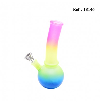 glass bong 20 cm, 3.5 mm, frosty rainbow