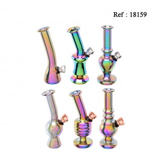 Mini Glass Bong 13cm 6 Shapes Assorted Rainbow