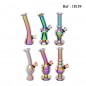 Mini Glass Bong 13cm 6 Shapes Assorted Rainbow