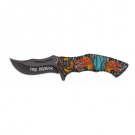 Knife 3D 8.5 cm Fire Dragon with clip
