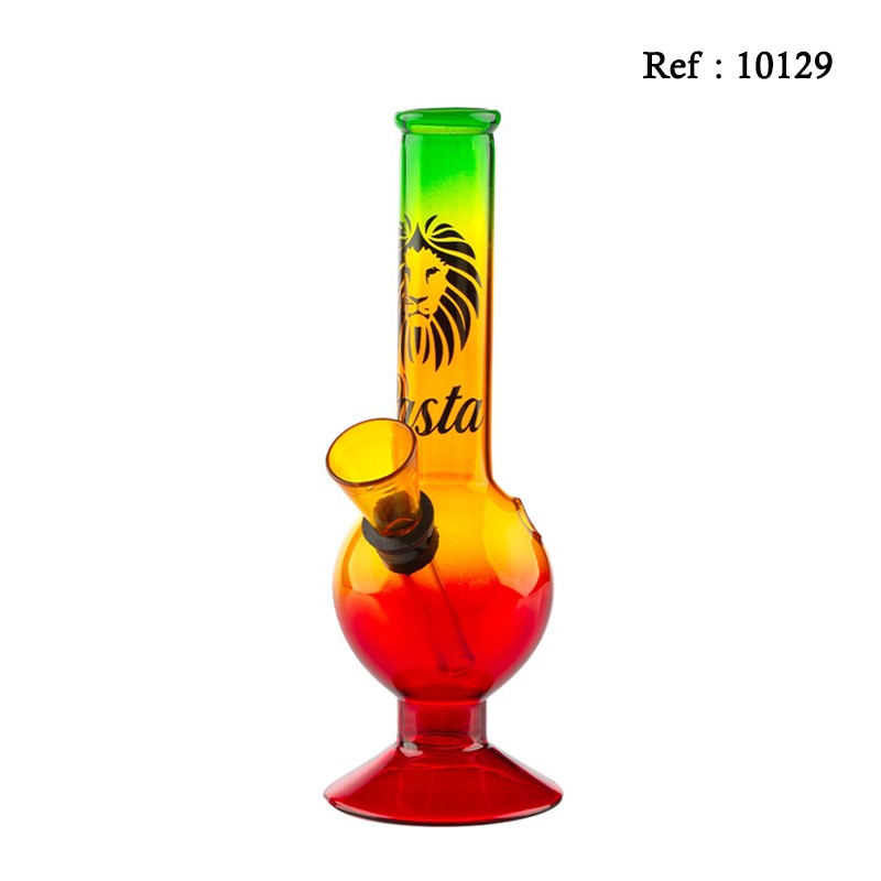 Bang 16 cm en verre Rasta Lion, Ø 22 mm