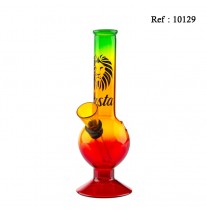 Bang 16 cm en verre Rasta Lion, Ø 22 mm