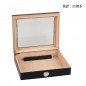 humidor black matte  glass window for 20 cigares