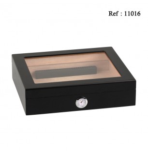 humidor black matte glass window for 20 cigares