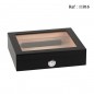 humidor black matte  glass window for 20 cigares