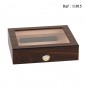 humidor walnut finish glass window for 20 cigars