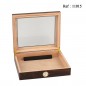 humidor walnut finish glass window for 20 cigars