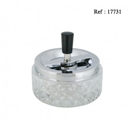 table ashtray in glass transparent white