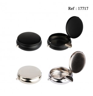 pocket ashtray black and silver mat, dimeter 5 cm, per 12 pcs ass.