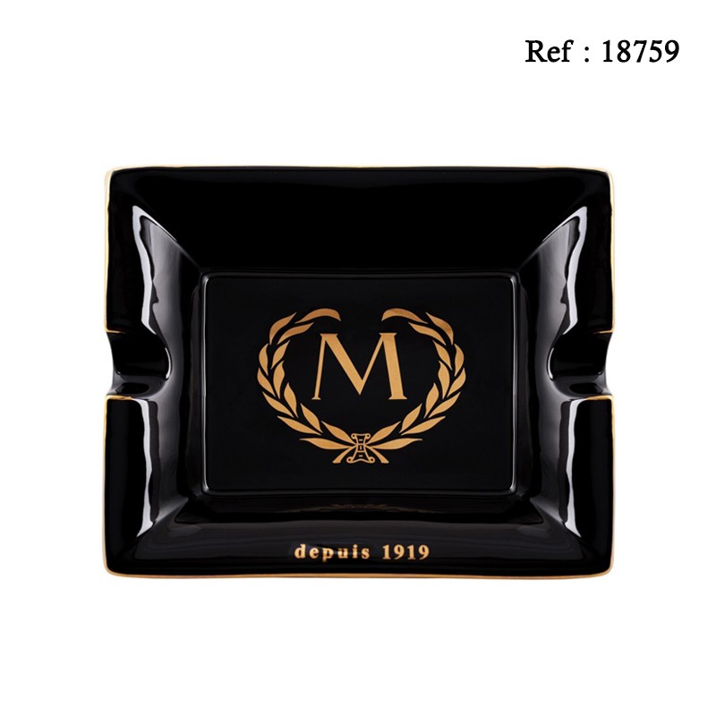 Myon cigar ashtray black/gold 205 x 168 x 35 mm