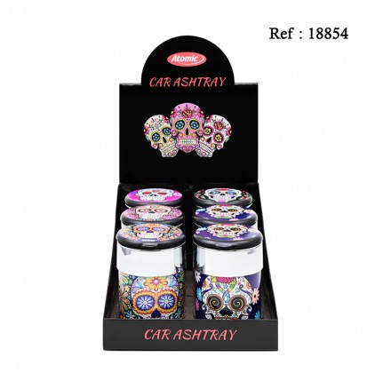 Cendrier de Voiture LED La Catrina, display de 6