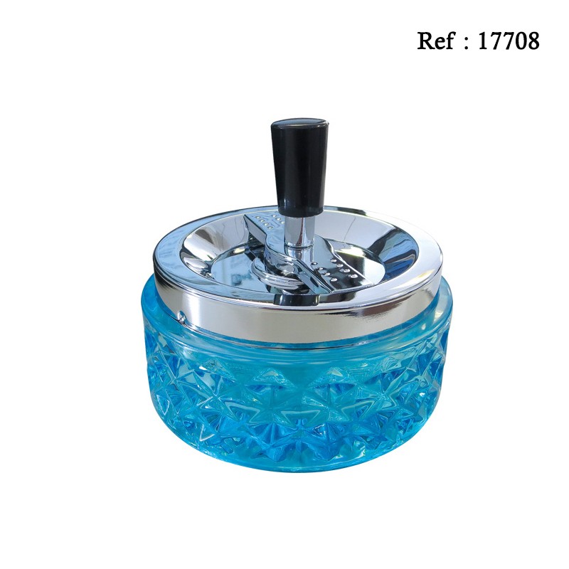 cigarette ashtray transparent blue, 11.9 cm