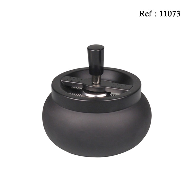 Cendrier poussoir Noir Mat Ø 13 cm