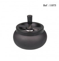 Cendrier poussoir Noir Mat Ø 13 cm