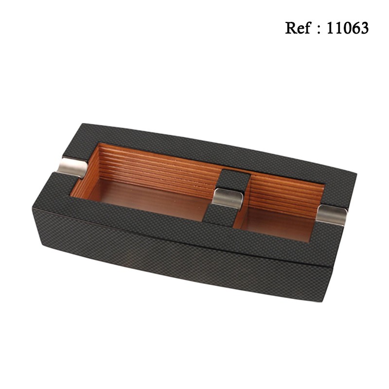 Cigar ashtray carbon 2 rests, 255 x 140 x 45