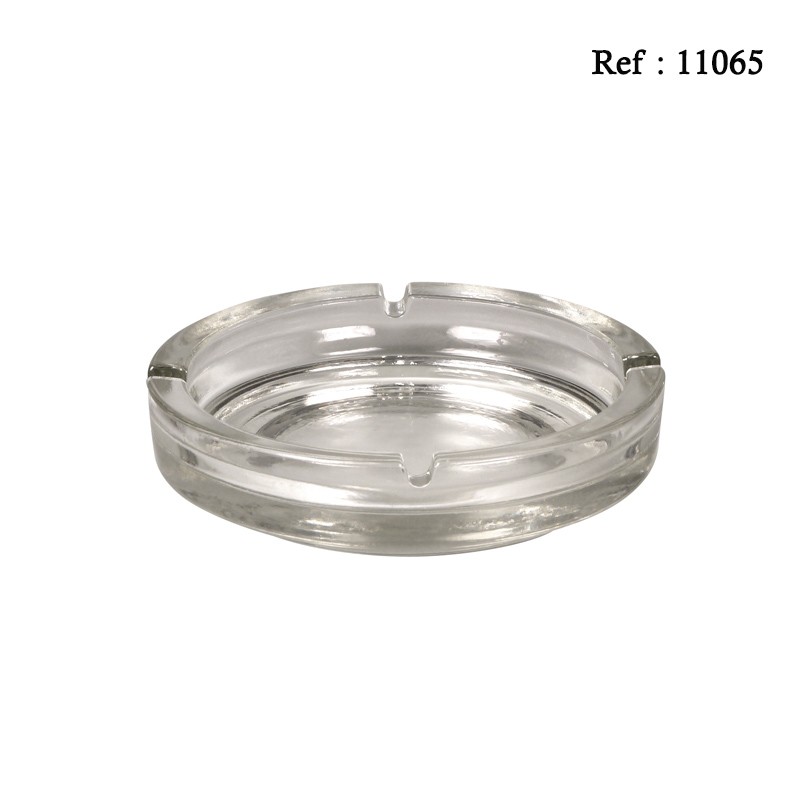 glass cigarette ashtray clear round Ø 14.5 cm per 6 pcs